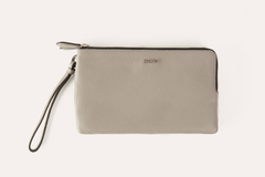 Regal Leather Wristlet: Dual Zippers Majesty