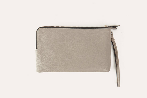 Regal Leather Wristlet: Dual Zippers Majesty