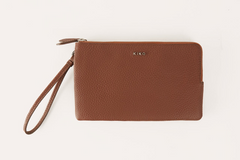 Regal Leather Wristlet: Dual Zippers Majesty