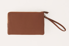 Regal Leather Wristlet: Dual Zippers Majesty