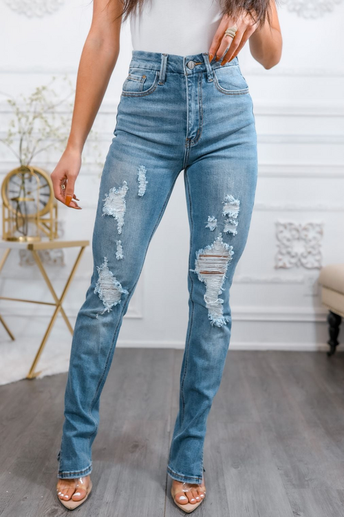 Effortlessly Cool & Comfy Stretchy Ripped Jeans