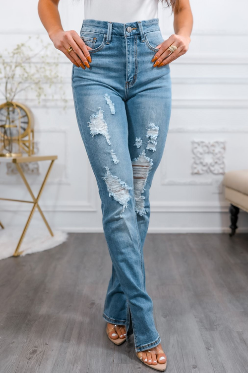 Effortlessly Cool & Comfy Stretchy Ripped Jeans