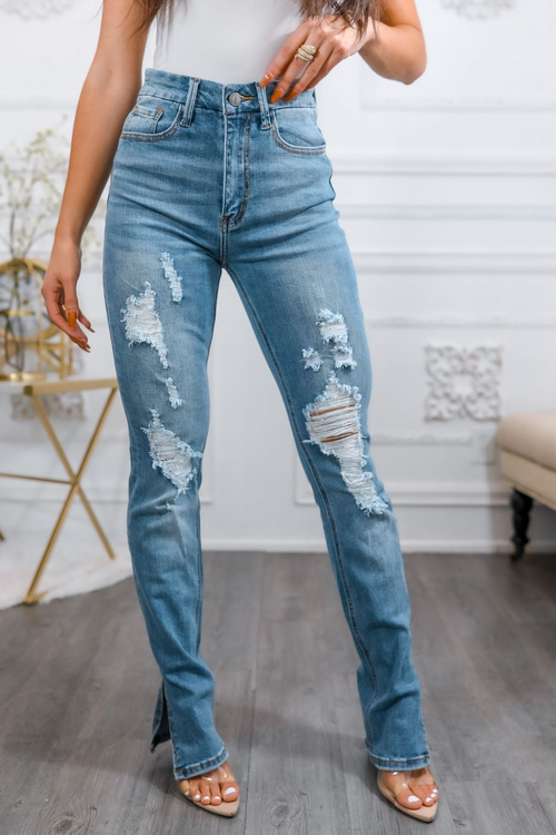 Effortlessly Cool & Comfy Stretchy Ripped Jeans