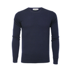 Sleek Navy Cashmere Crew: Timeless, Masterful Elegance