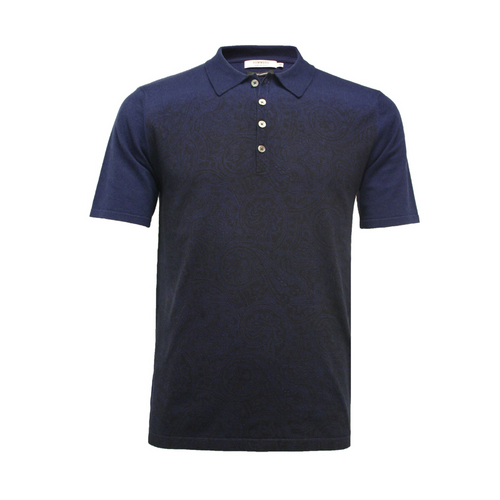 Navy Cashmere Polo: Sophistication and Serenity.