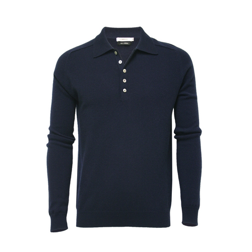 Refined Black Cashmere Polo: Elegance Defined