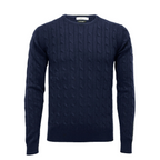 Navy Cashmere Cable Sweater: Elegance Defined