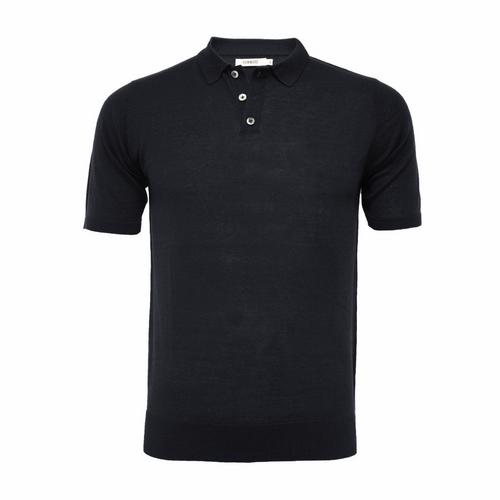 Silk Polo Shirt 3 Buttons black