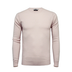 Elegant Pink Cashmere Crew Neck: Hemingway-inspired Sophistication