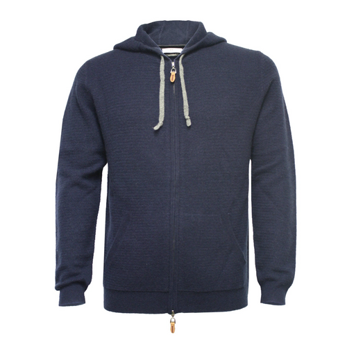 Navy Cashmere Hoodie: A Sophisticated Masterpiece