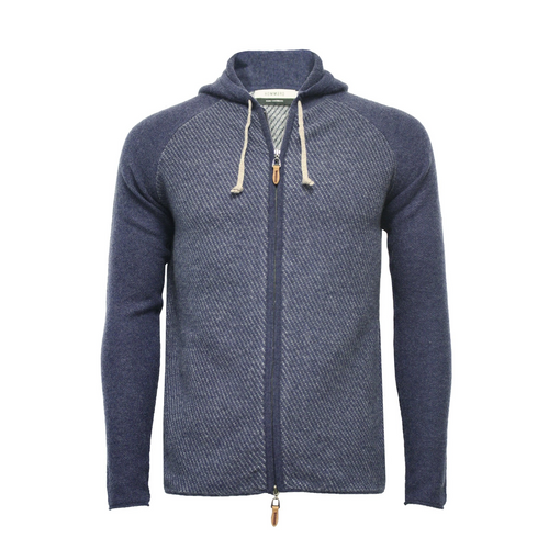 Luxury Cashmere Hooded Zip Sweater: Timeless Elegance.