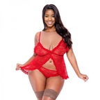 Enchanted Heart's Desire Lace Babydoll: Captivating Romance