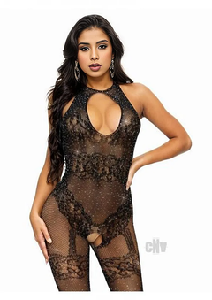 Enchanted Night Rhinestone Bodystocking: Seduce Love's Spell.