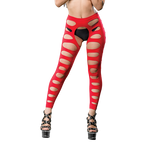 Naughty Girl Red Variegated Hole Leggings: Seduction Redefined