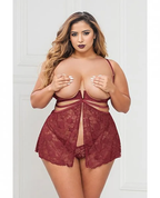 Wine Lace Enchantress: Babydoll & G-String