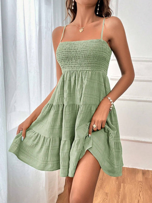 Elegant Smocked Tiered Dress for Effortless Chic