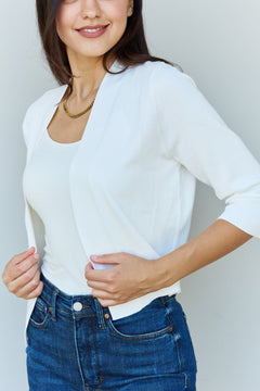 Stay Stylish with Doublju's Ivory Crop Cardigan!