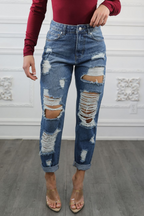 High-Waist Ripped Boyfriend Jeans: Your Cool Essential