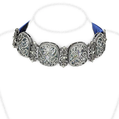 Luxe Black Brass Necklace - Dazzling Elegance