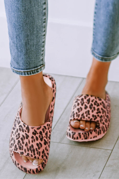 Pink Leopard Elegance Luxury Slip-On Slippers