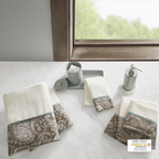 Madison Park Blue & Taupe Towel Elegance