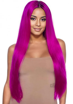 Luxurious Raspberry Elegance: 33" Long Straight Wig