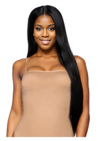 Regal Black Elegance: 33" Long Straight Wig