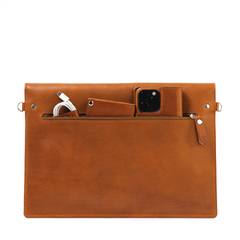 Elegant Leather MacBook Sleeve: Bespoke Luxury Defence