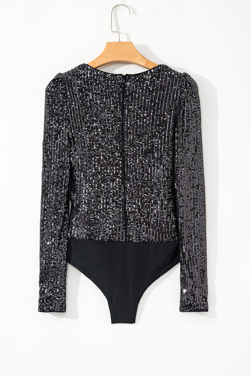 Sparkling V Neck Bodysuit: Party Ready!