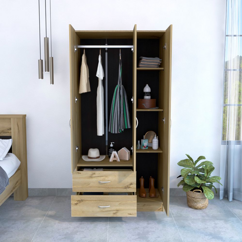 Opulent Oak & Black Wengue Armoire