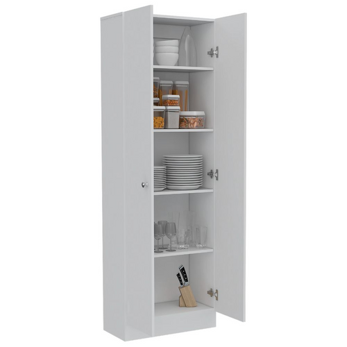 Opulent White Finish Storage Cabinet - 70"