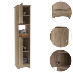 Albany Luxury Light Oak Linen Cabinet: Royal Organization