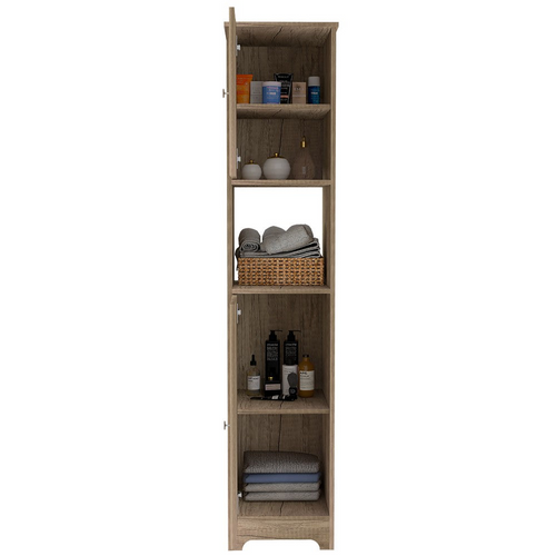 Albany Luxury Light Oak Linen Cabinet: Royal Organization