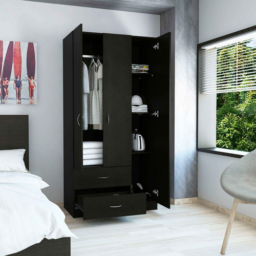 Clark Three Door Armoire: Black Wengue'est Elegance