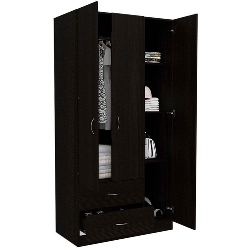 Clark Three Door Armoire: Black Wengue'est Elegance