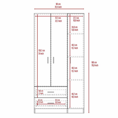 Clark Three Door Armoire: Black Wengue'est Elegance