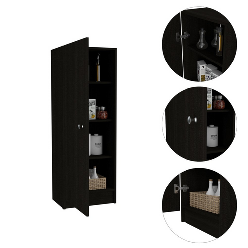 Pantry Miami Black Wengue Cabinet: Elegance Personified