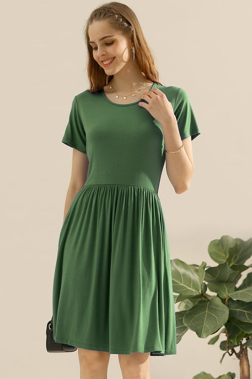 Ninexis Elegance: Round Neck Ruched Dress