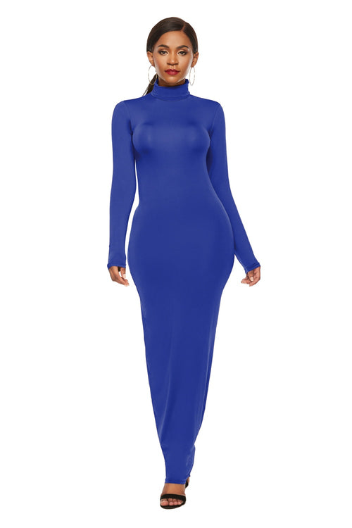 Elegant Maxi Dress with Mock Neck Sophistication