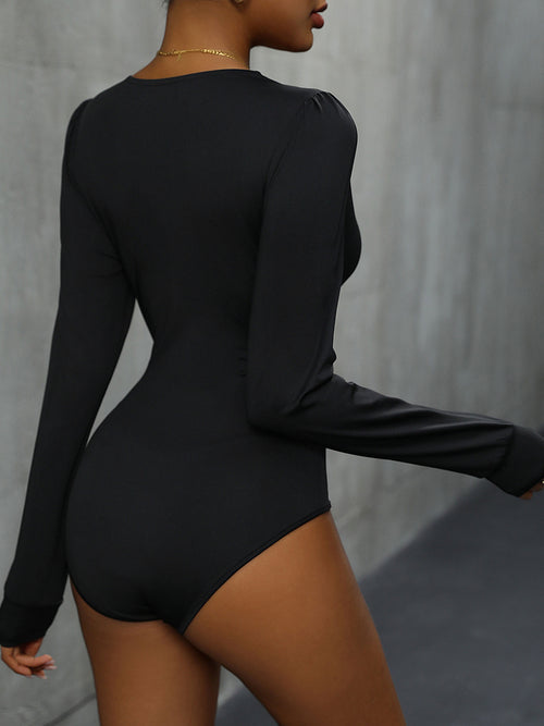 Elegant Lace Plunge Bodysuit