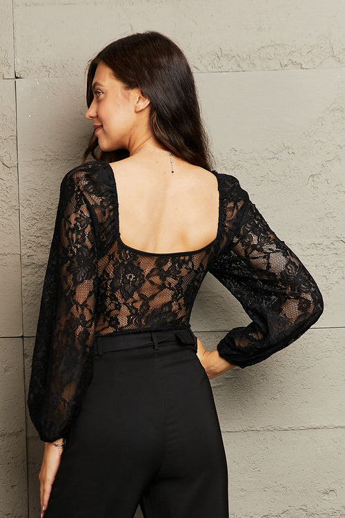 Elegant Lace V-Neck Bodysuit - Pure Sophistication