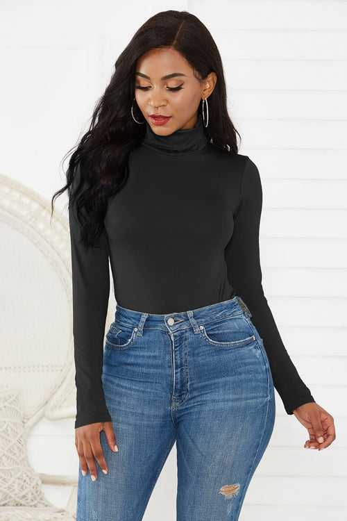 Luxury Blend Turtleneck Bodysuit: Timeless Sophistication