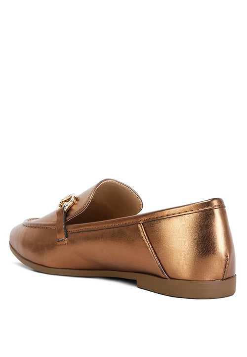 Opulent Metallic Elegance: Shine Luxe Loafers