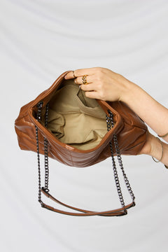 The Ethical Elegance: Faux Leather Chain Handbag