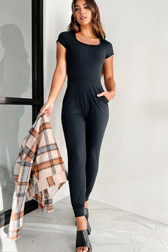 Dreamy Black Athleisure Jumpsuit: Your Comfort Companion! ✨