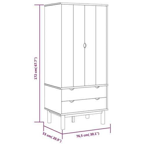 Opulent Scandinavian Pine Wardrobe by vidaXL