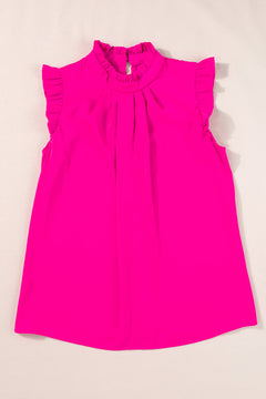 Pleated Frill Top in Charming Pink Delight