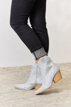 Glamourous Rhinestone Ankle Cowboy Boots