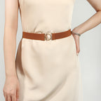 Elegant PU Toggle Clasp Elastic Belt: A Refined Adornment.