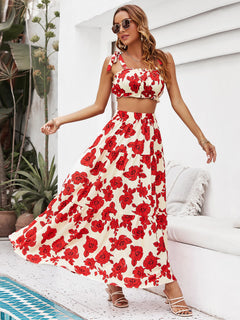 Vacay Glam Floral 2-Piece: Your Sunny Escape